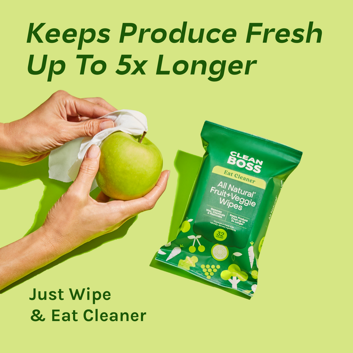 Eat Cleaner All Natural Fruit and Veggie Wash Spray and Wipes Duo