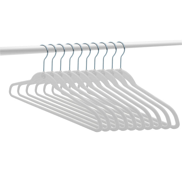 Joy Mangano Hangers (40 Pack) White Huggable Hangers, Non Slip Velvet  Hangers, Space Saving Hangers, Clothes